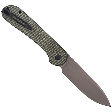 Nóż CIVIVI Button Lock Elementum Dark Green Micarta, Gray Stonewashed (C2103C)
