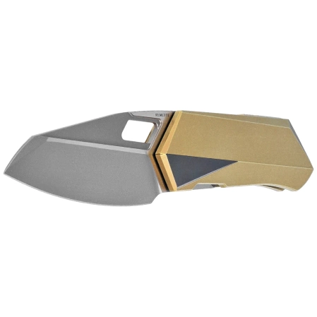 Remette RT-Woodpecker Knife Gold Titanium, Hand Grinding Pearlescent M390 (RTWP-G)