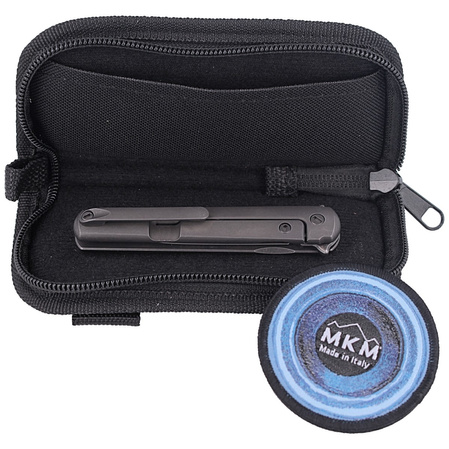 MKM Flame Dagger Black Titanium, Black Stonewashed M390 by Michael Zieba (MK FL02-TDSW)