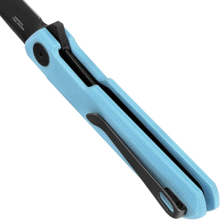 Nóż składany Bestechman Mini Dundee Tiffany Blue G10, Grey PVD D2 by Ostap Hel (BMK03L)