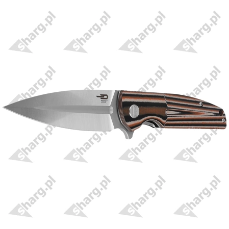 Bestech Knife Fin Black / Orange / Beige G10, Satin 14C28N (BG34C-1)