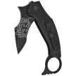 Nóż składany karambit FOX Moa Black G10, Black Stonewashed N690Co by Jared Wihongi (FX-653)