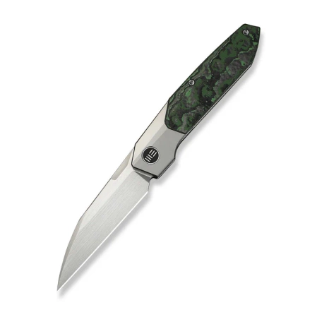 WeKnife Brr15 Gray Titanium/Jungle Wear Fat Carbon, Hand Rubbed Satin M390 by Rafal Brzeski (WE24007-4)