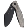 Bestech Lockness Black Canvas Micarta/Titanium, Black Stonewashed M390 by Koens Craft Knife (BT2205F)
