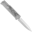 Nóż grawitacyjny Reate EXO-M OTF Gravity D/E Bead Blasted Titanium/Damascus Black-White G10, Satin Elmax