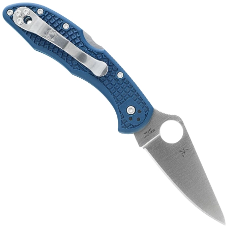 Spyderco Delica 4 Knife Cobalt Blue FRN, Satin CPM SPY27 by Sal Glesser (C11PCBL)