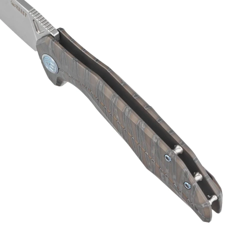 Nóż składany Kubey Nova Frame Lock Flamed Titanium, Beadblasted 14C28N (KB235G)