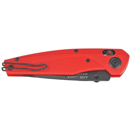 ANV A100 BB Knife Red GRN, Black DLC Sleipner (ANVA100-021)