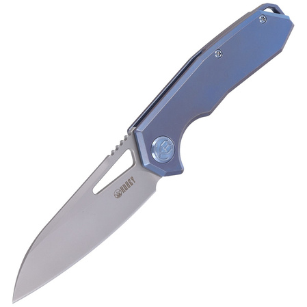 Nóż składany Kubey Vagrant Blue Titanium, Sandblasted CPM S30V by Maksim Tkachuk (KB284B)