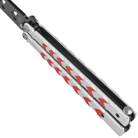 Nóż treningowy Third Decor Habitat Balisong White/Red Aluminium, Black 420 (K2813-2)