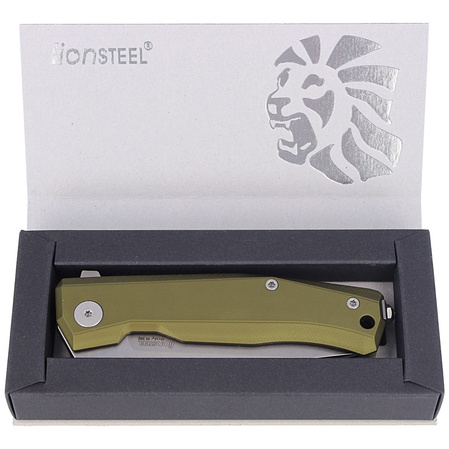 Nóż składany LionSteel Myto Green Aluminium, StoneWashed M390 by Molletta (MT01A GS)