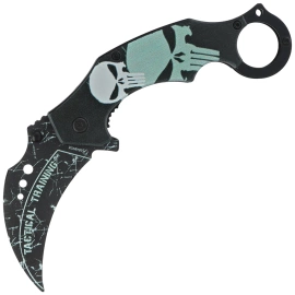 Nóż składany Martinez Albainox Training Karambit 3D Skull Black ABS, Blunt 3Cr13MoV (18713-A)