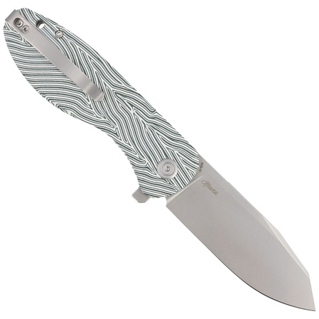 Nóż składany Kubey Knife Master Chief White Green G10, Bead Blast AUS-10 by Keanu Alfaro (KU358B)