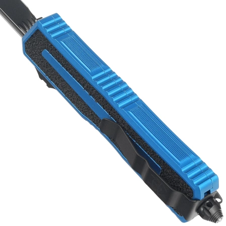 Microtech Scarab II Gen III S/E OTF Knife Blue Aluminum, Black M390MK by Tony Marfione (1278-1BL)