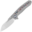 Remette Kestrel Knife Gray Titanium/Multicolored Carbon Fiber, Satin CPM S35VN (RTPO-B)