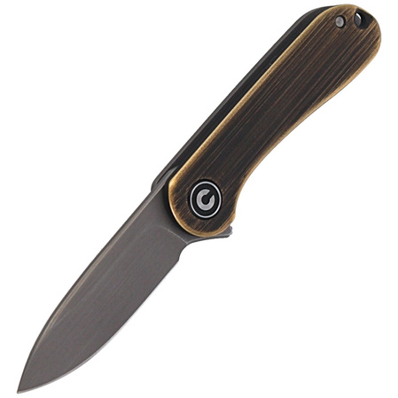 CIVIVI Knife Mini Elementum Black Brass, Gray Hand Rubbed (C18062Q-1)
