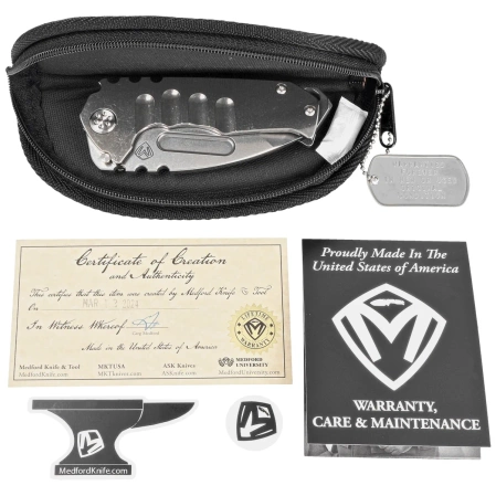 Medford Praetorian Genesis T Tanto Tumbled Titanium, Std HW/Clip, Tumbled S45VN by Greg Medford (MK0294TT-01TM-TSCS-BN)