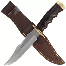 Muela Bufalo-17R Red Pakka Wood Knife, Satin X50CrMoV15