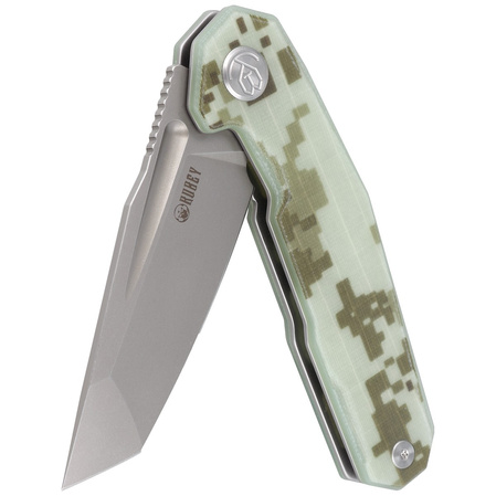 Kubey Carve Knife Digital Camo G10, Bead Blasted AUS-10 (KB237H)