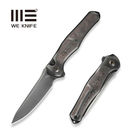 WeKnife 702XI LE No 146/150 Gray Integral Titanium/Copper Foil Carbon Fiber, Polished Gray M390 (WE07B-3)