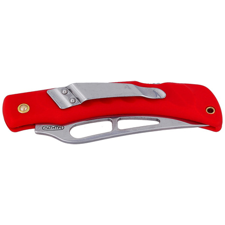 Mikov Crocodile Red ABS Folding Knife, Mirror Finish with Clip (243-NH-1/A CLIP/RED)