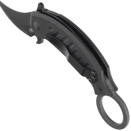 FOX Knife Pikal Black G10, Black Idroglider N690Co by Giuliano Ron (FX-826)
