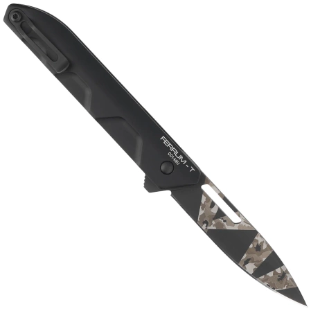 Extrema Ratio Ferrum T Black Warfare Aluminium, Geotech Camo N690 Knife (04.1000.0367/BDW/BLK)
