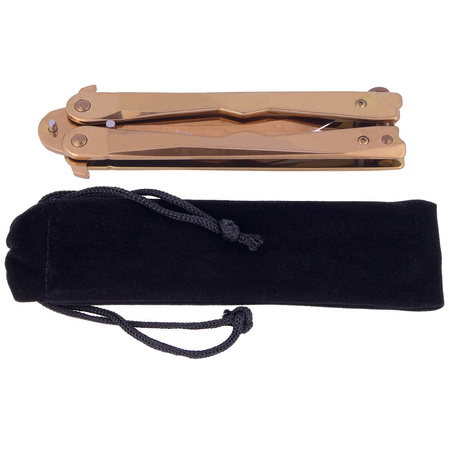 Nóż składany motylek Martinez Albainox Balisong RainGold Steel, RainGold 3Cr13Mov (02165)