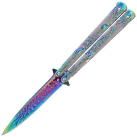 Nóż motylek Martinez Albainox Balisong Scorpion Rainbow, Rainbow 3Cr13Mov (02280)