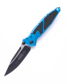 Microtech Socom Elite S/E-M Knife Blue Aluminum, Black M390MK by Tony Marfione (160-1BL)