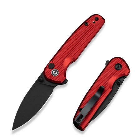Civivi Mini Shakan Knife Red Aluminum, Black Stonewashed Nitro-V (C20052F-2)