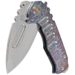Medford Praetorian Genesis T DP Brushed/Acid Etching/Flamed Blue Titanium, Bronze HW/Clip, Tumbled S45VN by Greg Medford (MK0294TD-03A2-T1C1-BN)
