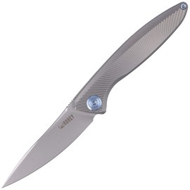 Kubey Pike Knife Gray Titanium, Sandblasted CPM 20CV by Parsons Bladeworks (KB2103A)