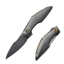 WeKnife Krait Snake Polished Gray Titanium, Polished Gray M390 by Tashi Bharucha (WE24084-3)