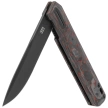 Tekto F2 Bravo Knife Black/Red Forged Ember Carbon, Black HW/Clip, Black D2