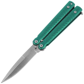 Nóż składany motylek Martinez Albainox Balisong Green Steel, Satin 3Cr13MoV (02228)