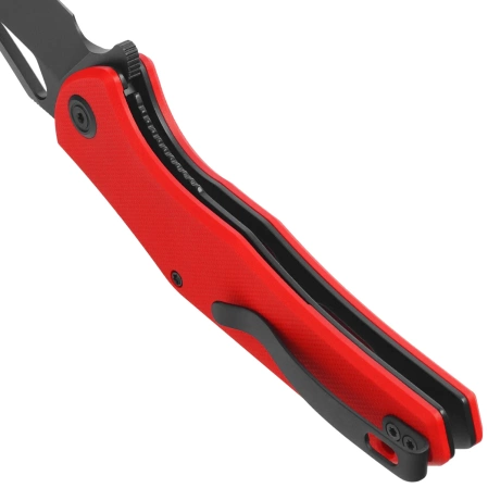 Nóż składany Kubey Phemius Red G10, Black Stonewashed 14C28N (KU149F)