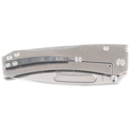 Medford Slim Midi Marauder Tanto Tumbled Titanium, Std HW, Brsh/Flm Tsunami Clip, Tumbled S45VN by Greg Medford (MK2014TT-01TM-TSCF-Q4)