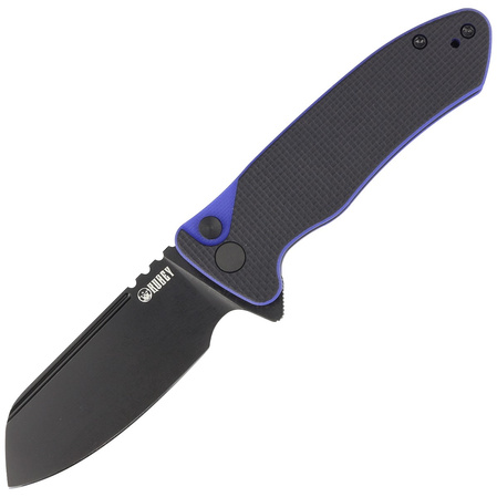 Kubey Creon Knife Black/Blue G10, Blackwashed AUS-10 (KU336D)