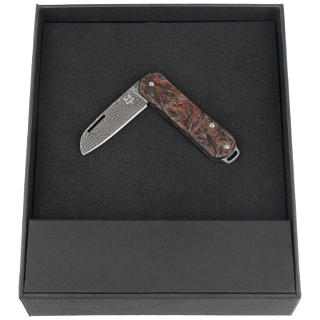 Scyzoryk Fox Vulpis 108 LE No 123/250 Dark Matter Fat Carbon, Super Clean Damascus by Balbach Damast (FX-VPDAM108 DMCO)