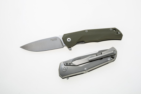 Nóż LionSteel T.R.E. G10 Green, Stone Washed Blade (TRE GGR)