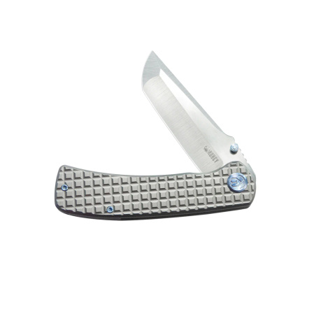 Kubey Interflow Knife Gray Frag Titanium, Satin M390 by James Lowe (KB294A)