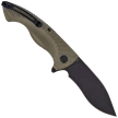 Kubey Timberwolf Knife Green G10, Blackwashed 14C28N (KU208J)