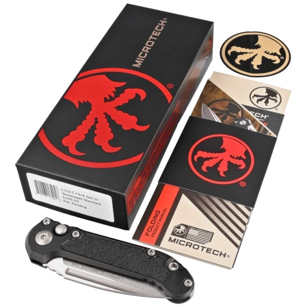 Microtech LUDT Gen III S/E Automatic Knife Black Aluminum, Stonewashed M390MK by Tony Marfione (1135-10)