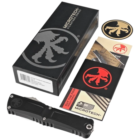 Nóż automatyczny OTF Microtech Combat Troodon Gen III Interceptor Signature Black Aluminium, Stonewashed M390MK by Tony Marfione (1217-10S)