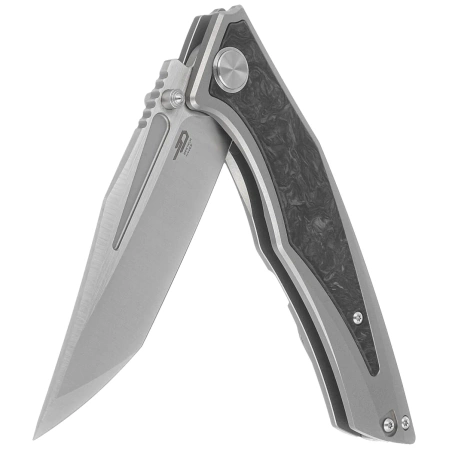 Nóż składany Bestech Togatta Grey Titanium/Marble Carbon Fiber, Satin M390 by Koens Craft (BT2102F)
