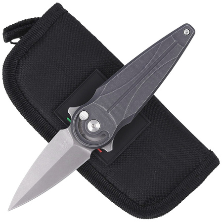 FOX Saturn, Black Aluminium, Stonewashed N690Co by Denis Simonutti knife (FX-551 ALG)