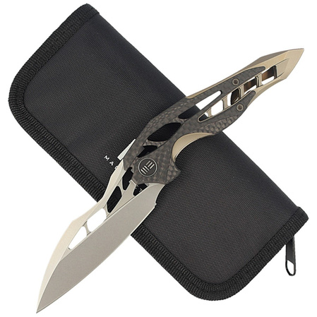 WE Knife Arrakis Champagne Ti / CF, Satin M390 by Elijah Isham (906CF-A MYSTERY BOX)