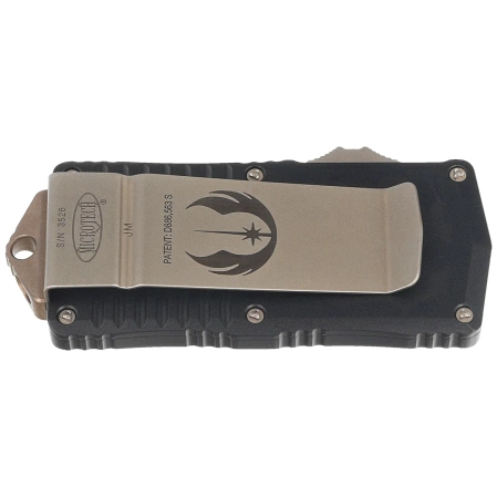 Microtech Exocet T/E Jedi Master OTF Knife Black Aluminum, Green M390 by Tony Marfione (158-1JM)