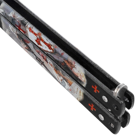 Martinez Albainox Balisong Knife Black Templar 3D Design Steel, Black 3Cr13Mov (02269)